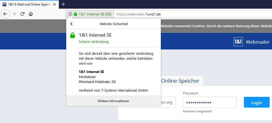 1und1 website login