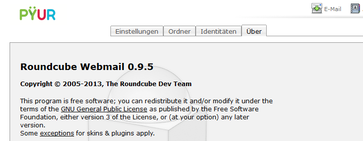 Pyur Roundcube Webmail 0.9.5